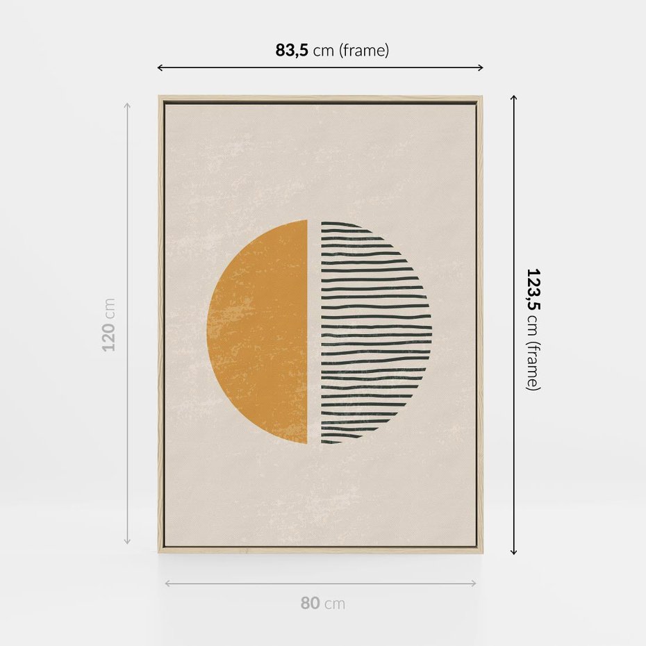 Obraz w ramie 80x120 - Kształty Nowych Granic - nowoczesna sztuka, minimalizm - rama drewno