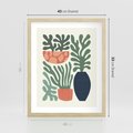 Plakat w ramie 40x50 - Abstrakcyjne Roślinne Formy - nowoczesna grafika, rośliny - rama drewno