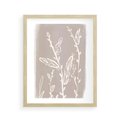 Plakat w ramie 40x50 - Roślinne Przeniknięcia - nowoczesny subtelny plakat, beżowy - rama drewno