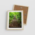 Plakat w ramie 40x50 - Lasowa ścieżka pełna tajemnic - ścieżka, schody - rama drewno