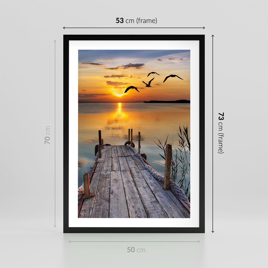 Plakat w ramie 50x70 - Magia zachodu słońca - zachód, słońca - rama czarna