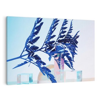 Obraz na płótnie 70x50 - Intensywny Kolor Natury - liście, kobalt