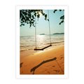 Plakat bez ramy 30x40 - Tropikalna plaża i huśtawka - plaża, tropiki