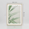 Plakat w ramie 50x70 - Minimalistyczna Tropikalna Harmonia - tropikalna roślina, zielone liście - rama drewno