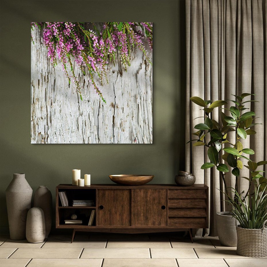 Obraz na płótnie 60x60 - Fioletowe Wrzosy - wrzosy, fiolet