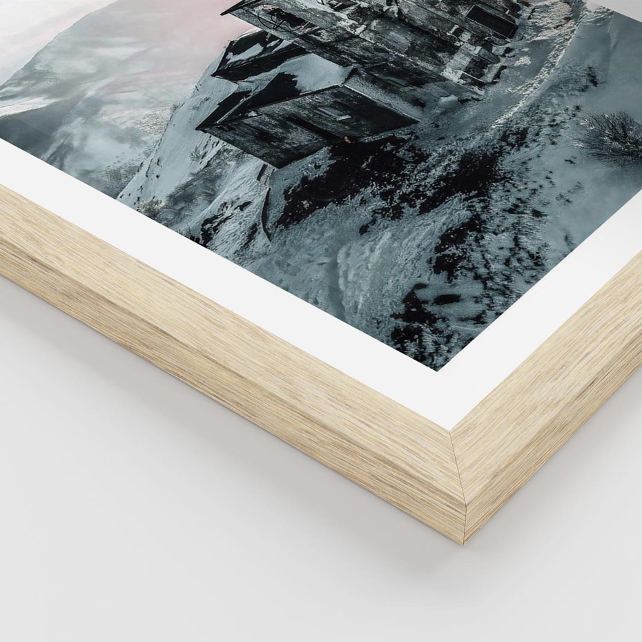 Plakat w ramie 50x70 - Stary Kościół w Górach - stary kościół, ruiny - rama drewno