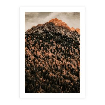 Plakat bez ramy 50x70 - Jesienna Godzina w Górach - góry, las w górach