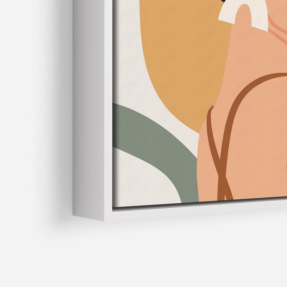 Obraz w ramie 80x80 - Kobieca Przenikliwość - nowoczesny plakat, styl retro - rama biała