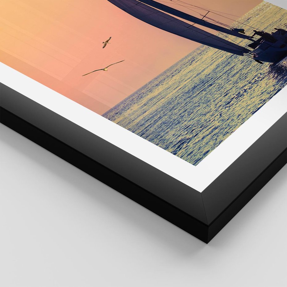 Plakat w ramie 30x40 - Żaglówka na Horyzoncie - żaglówka, jacht - rama czarna