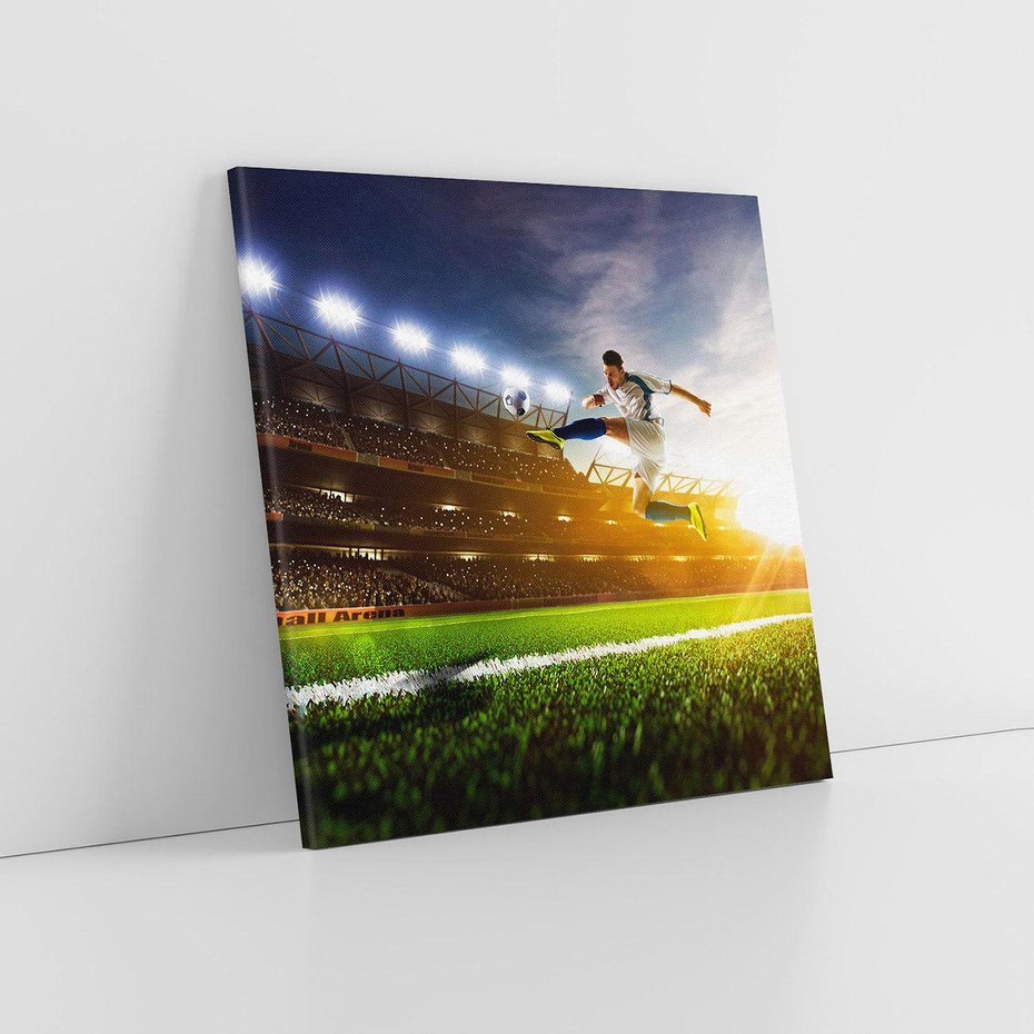 Obraz na płótnie 80x80 - Pasja Sportu - stadion, piłka nożna