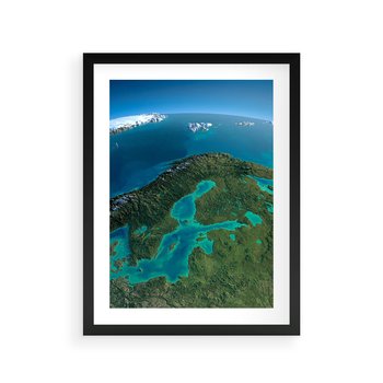 Plakat w ramie 30x40 - Beztroski widok na ocean - widok, ocean - rama czarna