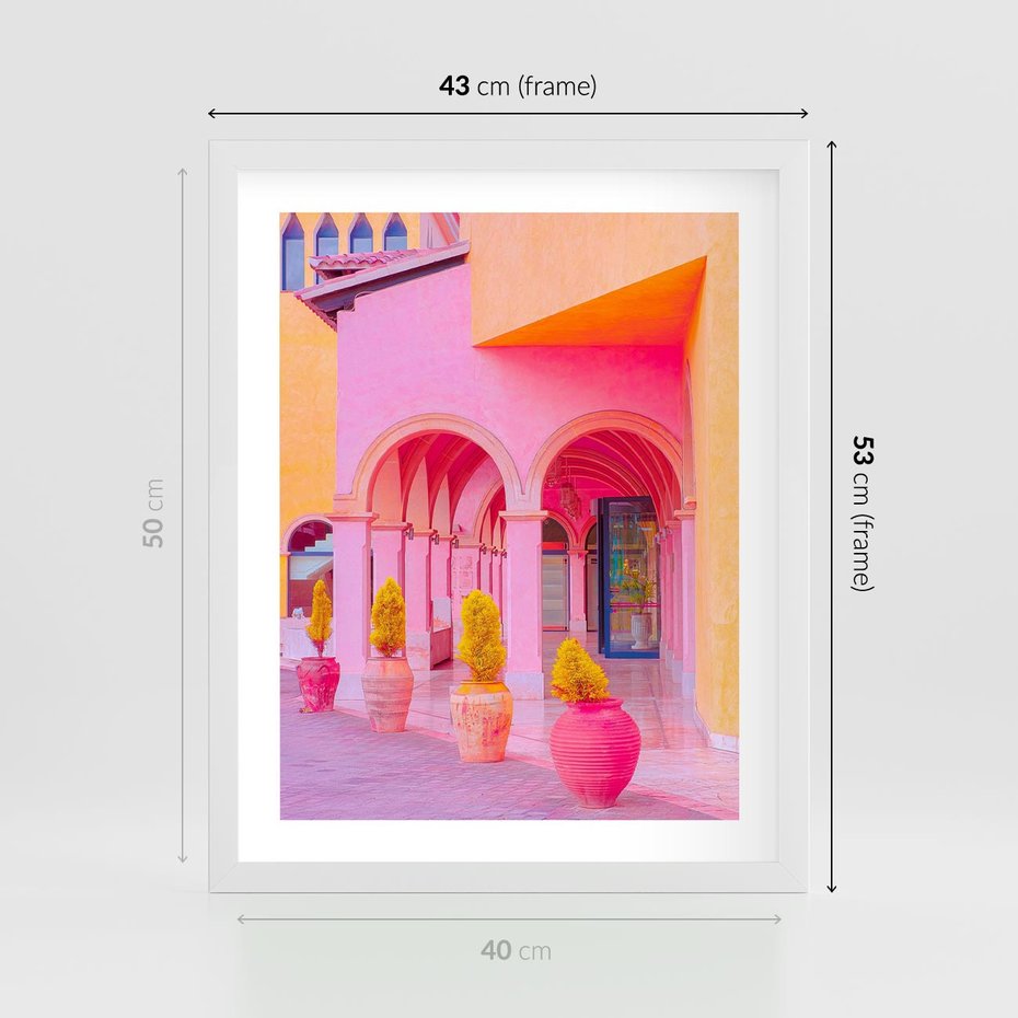 Plakat w ramie 40x50 - Marokańskie pastele - marokański, pastele - rama biała