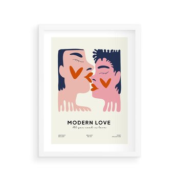 Plakat w ramie 50x70 - Miłość w Kompozycji - miłość, para zakochanych - rama biała