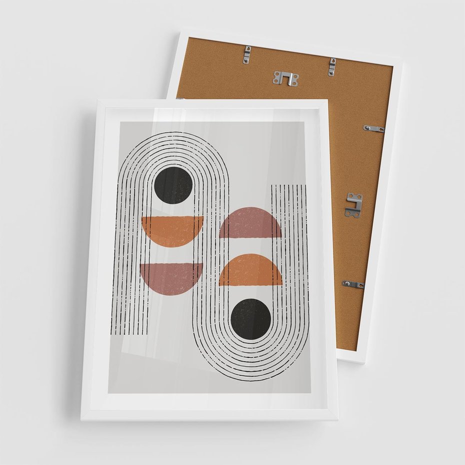 Plakat w ramie 50x70 - Nowoczesna Abstrakcja - geometria, grafika - rama biała