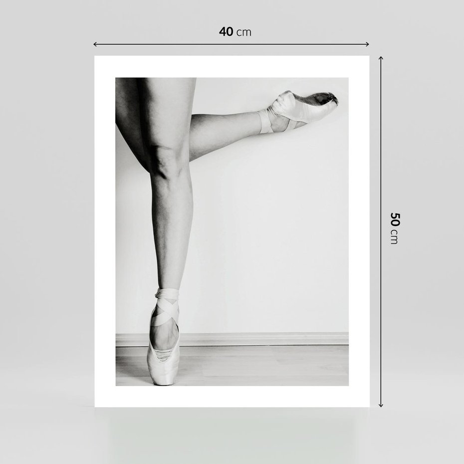Plakat bez ramy 40x50 - Tańcząca Delikatność - artystyczne zdjęcie, odcienie szarości