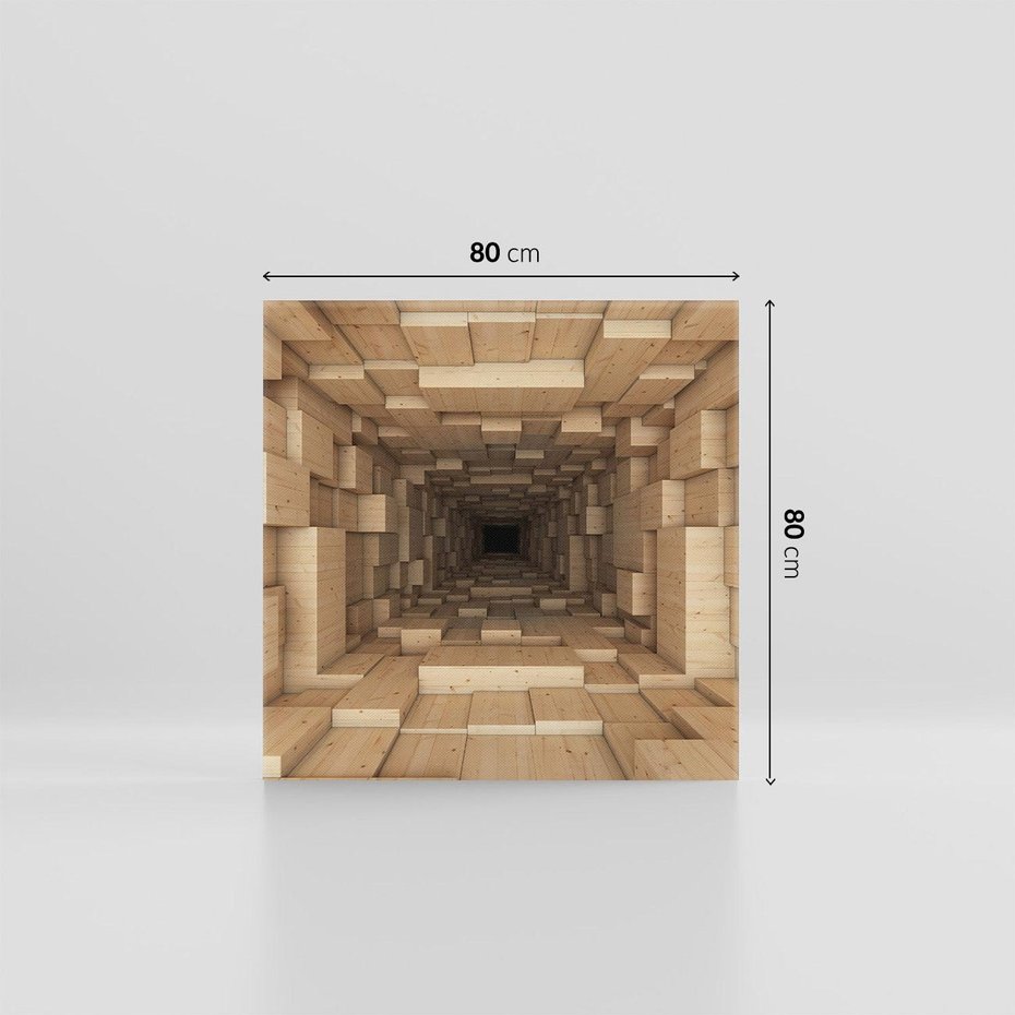 Obraz na płótnie 80x80 - Abstrakcyjny 3D tunel: Podróż w głębię - 3D, tunel