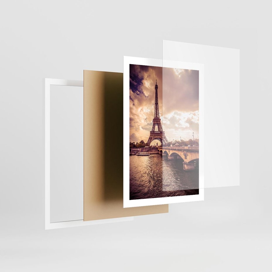 Plakat w ramie 50x70 - Eiffla: ikona Paryża - Eiffla, Paryż - rama biała