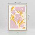 Plakat w ramie 50x70 - Migocące Wibracje - abstrakcyjne kwiaty, pastelowe kolory - rama drewno