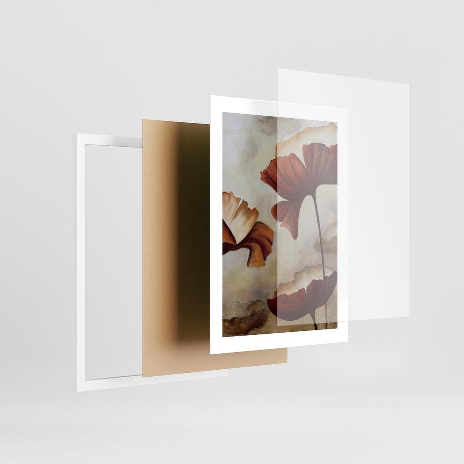 Plakat w ramie 30x40 - Sztuka Kwiatów - kwiaty, sztuka - rama biała
