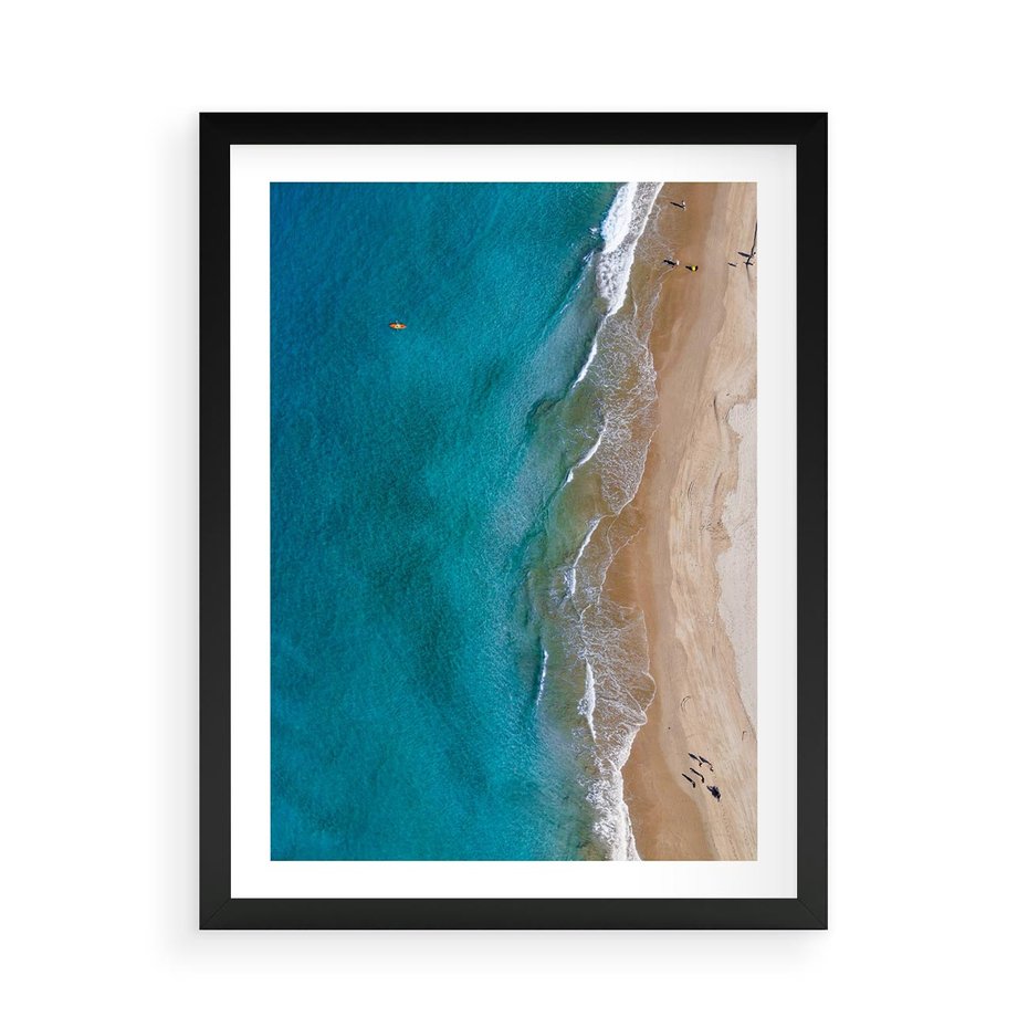 Plakat w ramie 50x70 - Spokój nad morzem - morze, plaża - rama czarna