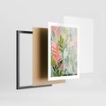 Zestaw obrazy w ramie 50x70 galeria - kwiaty, akwarela, pastele, liście - rama czarna