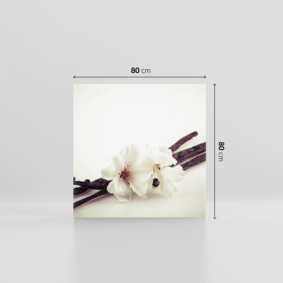 Obraz na płótnie 80x80 - Czuła delikatność wanilii - wanilia, kwiaty