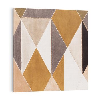 Obraz na płótnie 60x60 - Odblaski niespełnionych marzeń - kompozycja z trójkątów, mix kolorów ziemi