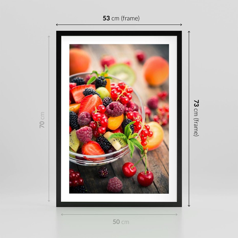 Plakat w ramie 50x70 - Smakowite Porywy - owoce, jedzenie - rama czarna