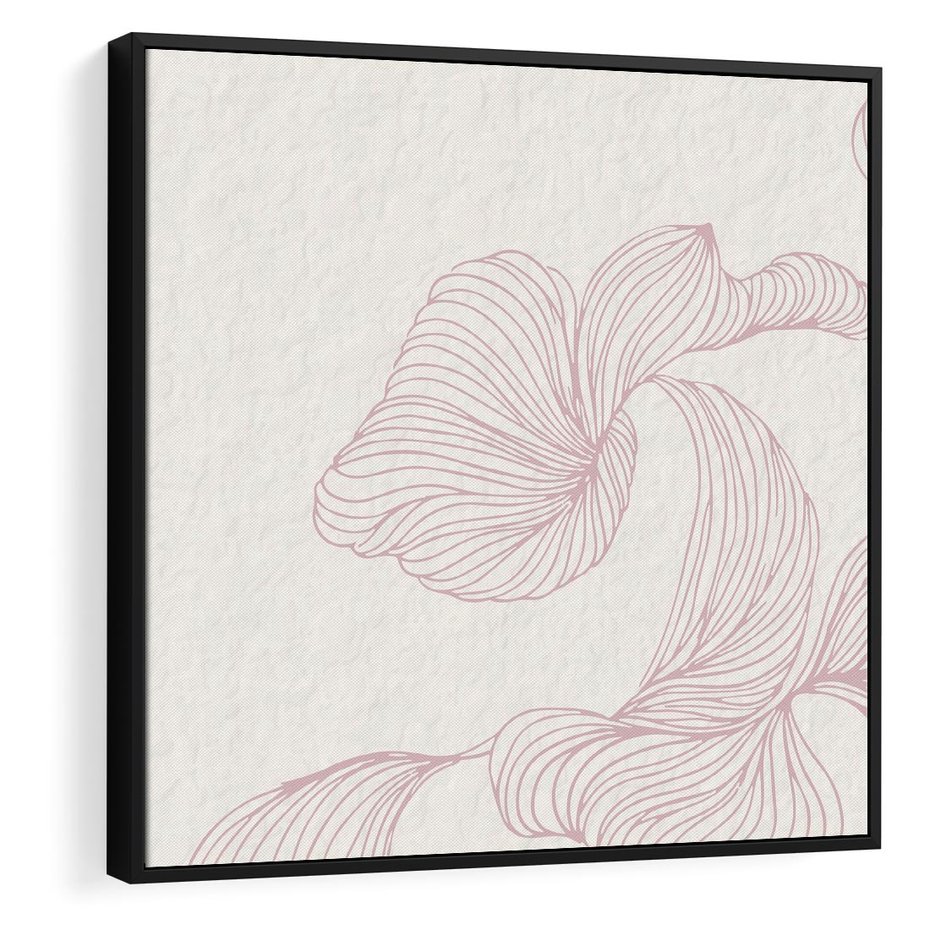 Obraz w ramie 50x50 - Szept marzeń i tajemnic - abstrakcyjne, roślinne ornamenty - rama czarna