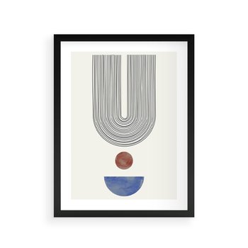 Plakat w ramie 40x50 - Rozplątane Wibracje - nowoczesny plakat, styl midcentury - rama czarna