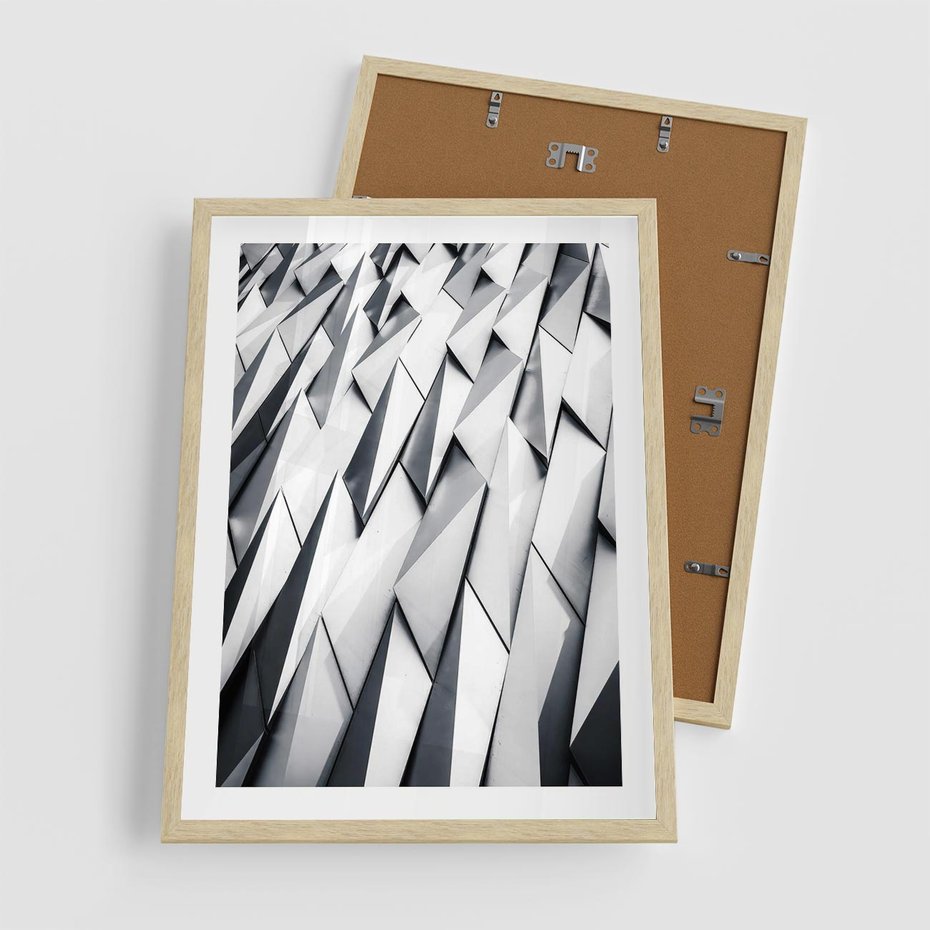 Plakat w ramie 50x70 - Geometryczna Nowoczesność - nowoczesna architektura, gemetryszne formy - rama drewno