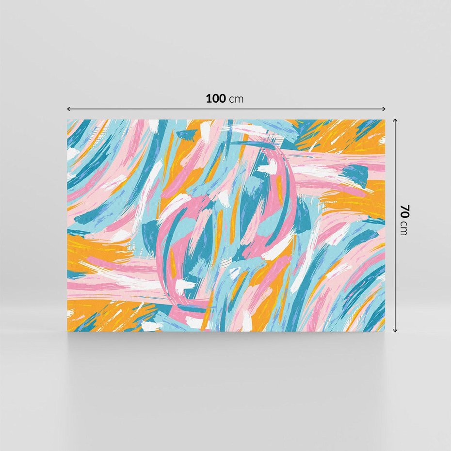 Obraz na płótnie 100x70 - Refleksje w krainie abstrakcji - abstrakcja, energiczne pociągnięcia pędzla