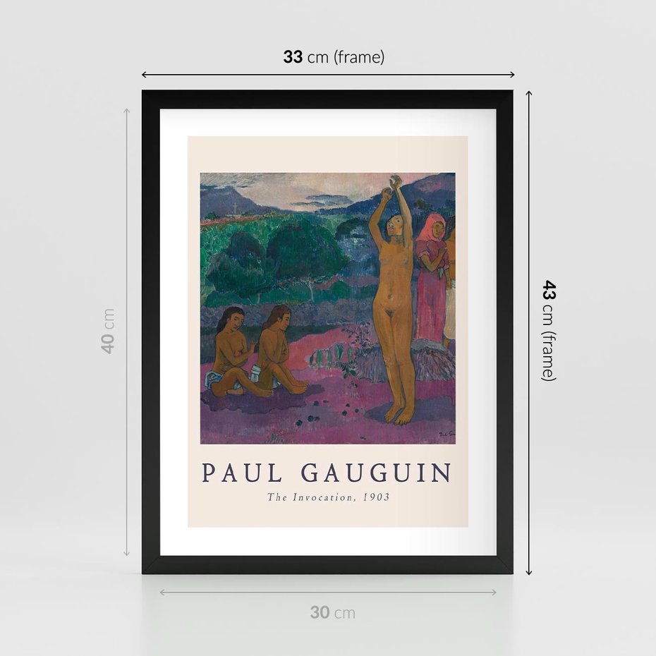 Plakat w ramie 30x40 - Reprodukcja Gauguina: Sztuka Egzotyczna na Plakacie - paul gauguin, plakat - rama czarna