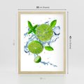 Plakat w ramie 30x40 - Świeżość i Witalność - limonka, owoce - rama drewno