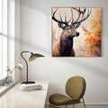 Obraz w ramie 80x80 - Jesienny Monarcha Lasu - grafika komputerowa, na podstawie obrazu - rama drewno