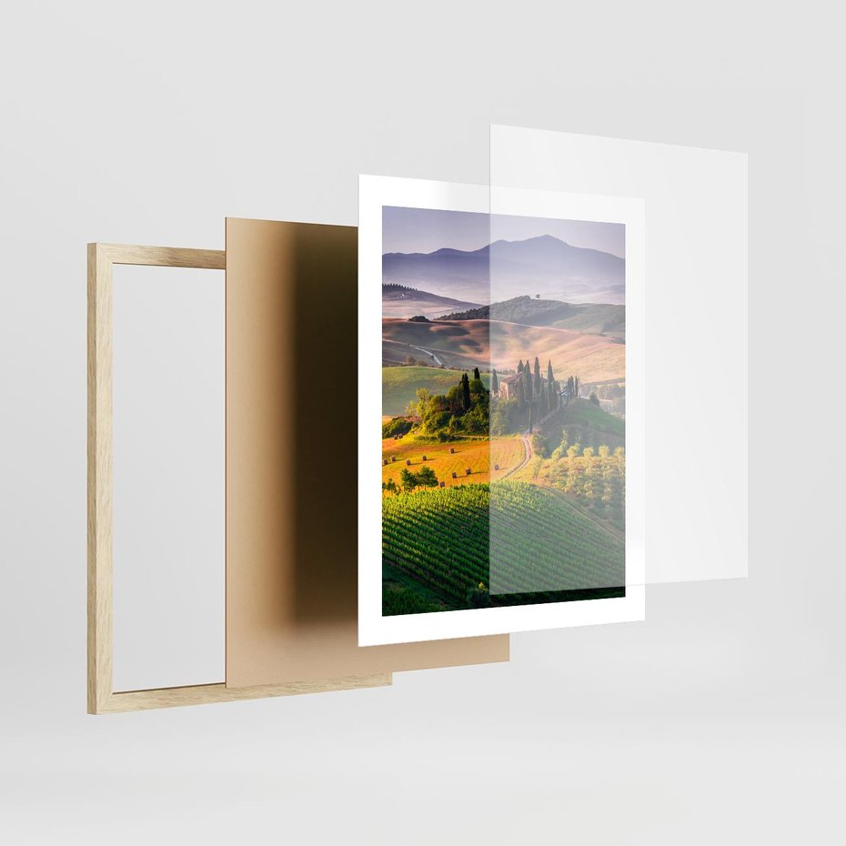 Plakat w ramie 40x50 - Pejzaż w perspektywie - pejzaż, perspektywa - rama drewno