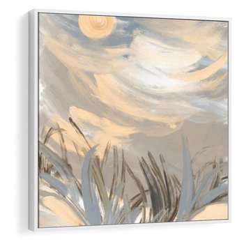 Obraz w ramie 80x80 - Światłości Taniec - akwarela, obraz - rama biała