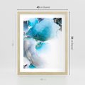 Plakat w ramie 40x50 - Elegancja Marmuru - marmur, błękit - rama drewno