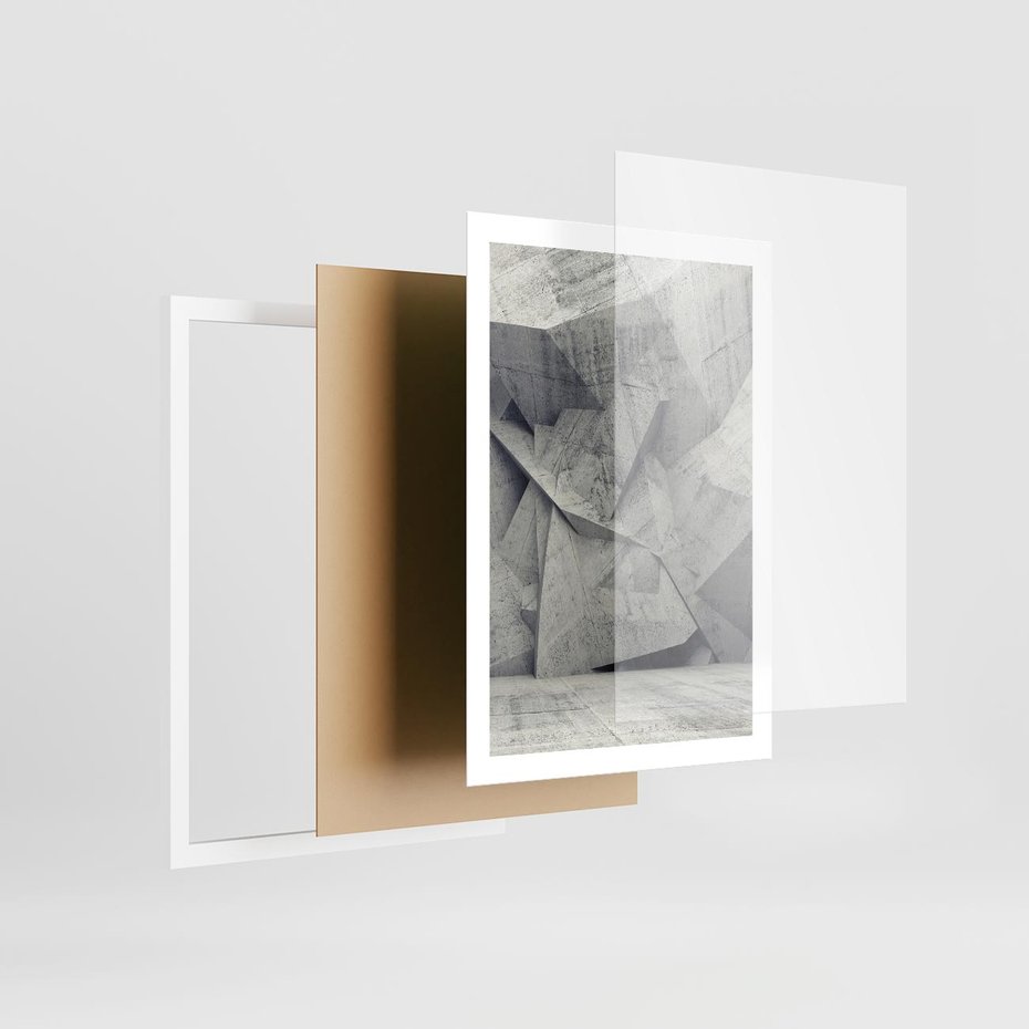 Plakat w ramie 50x70 - Architektura w trójwymiarowym wymiarze - architektura, 3D - rama biała