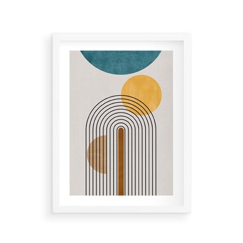 Plakat w ramie 40x50 - Wewnętrzne Labirynty Form - styl mid century, nowoczesna sztuka - rama biała