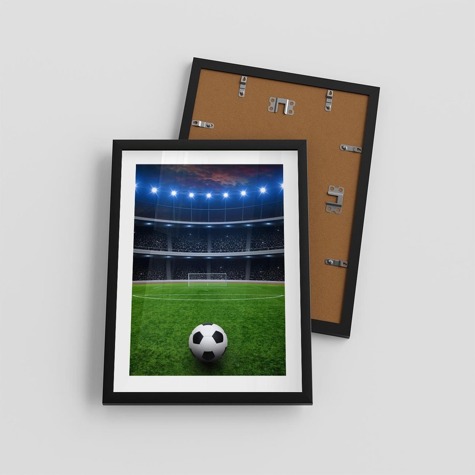 Plakat w ramie 30x40 - Piłka nożna - gol! - piłka nożna, gol - rama czarna