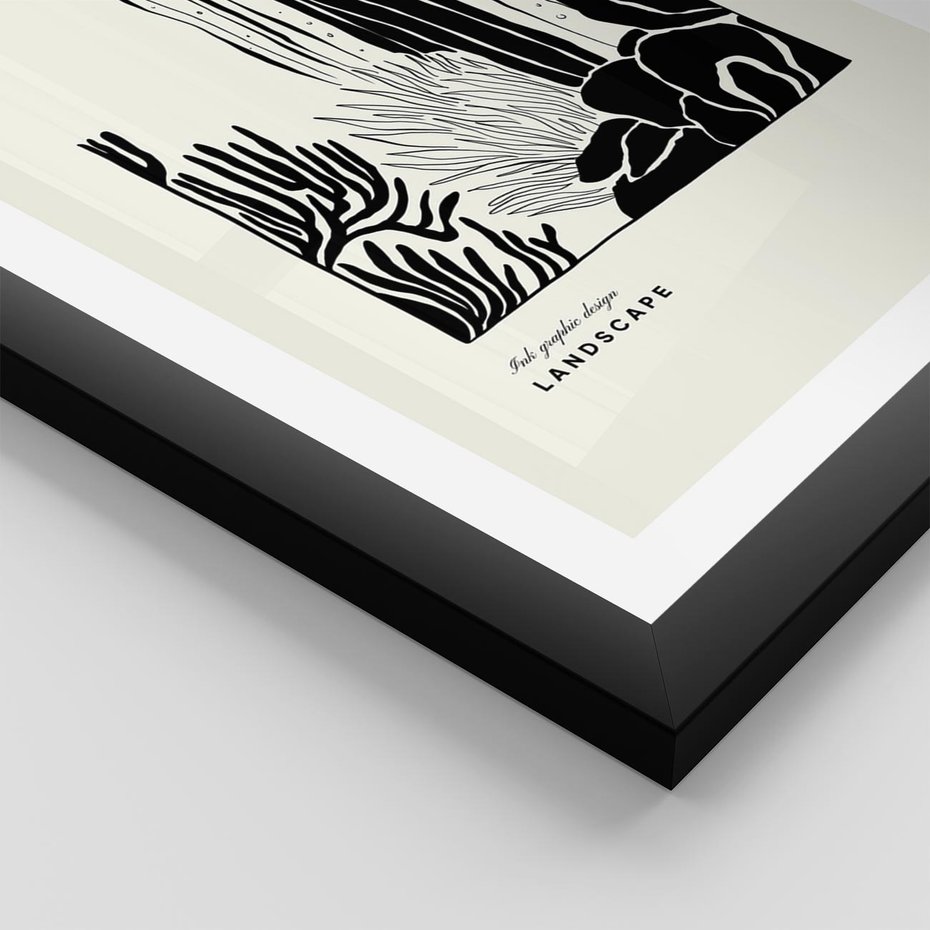 Plakat w ramie 30x40 - Boho Oaza - kaktusy, rośliny - rama czarna