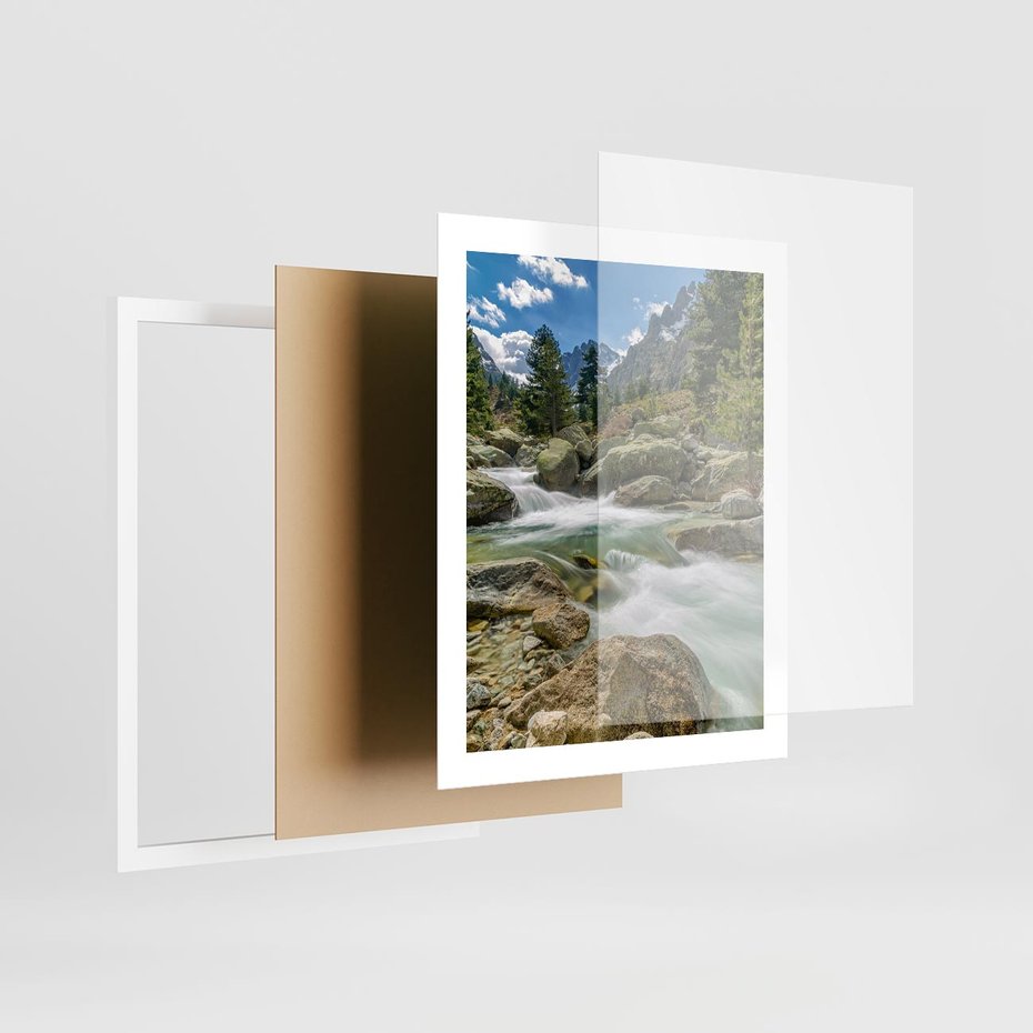 Plakat w ramie 40x50 - Górski strumyk w harmonii - strumyk, górski - rama biała