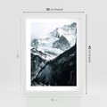 Plakat w ramie 30x40 - Góry w Zimowym Uścisku - góry, ośnieżone szczyty - rama biała
