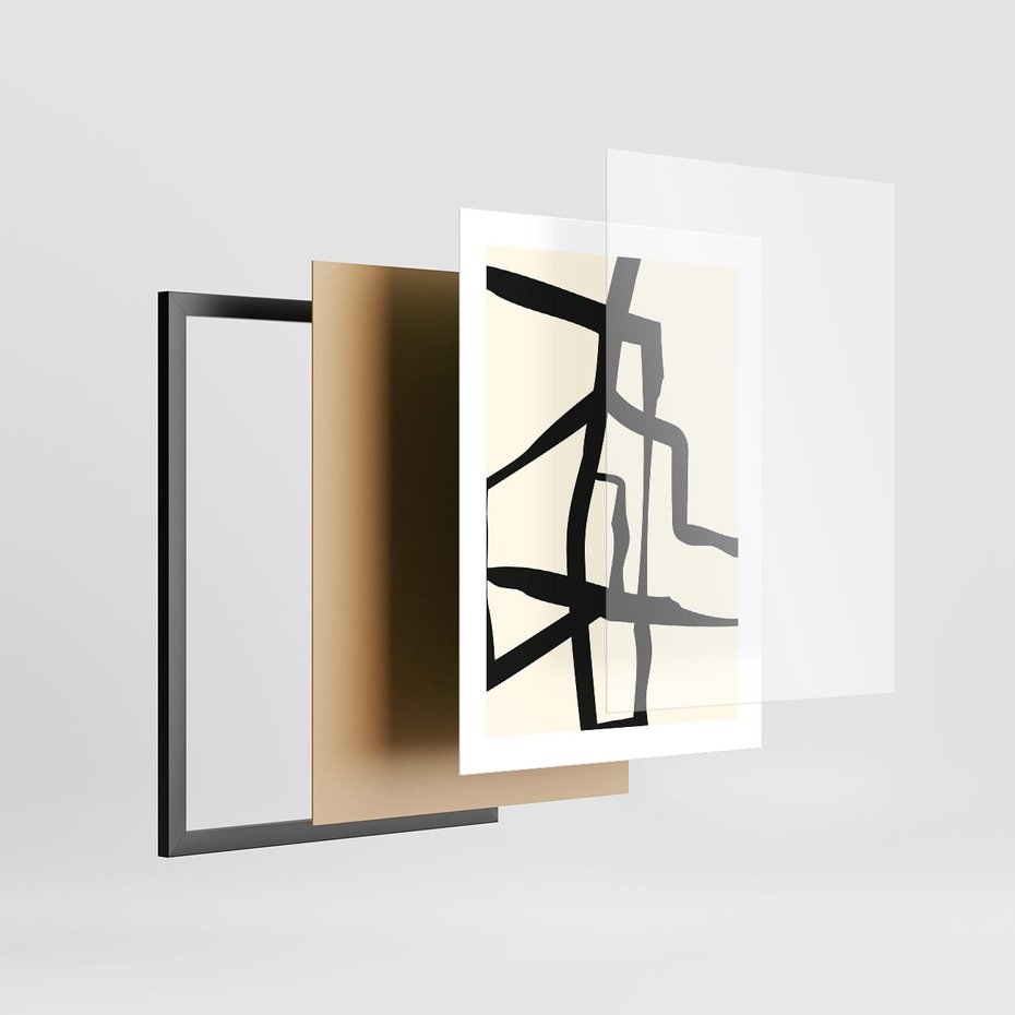 Plakat w ramie 30x40 - Impresje Wymiaru - linie, abstrakcja - rama czarna