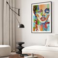 Plakat bez ramy 21x30 - Kolorowe Formy - abstrakcyjny portret kobiety, twarz