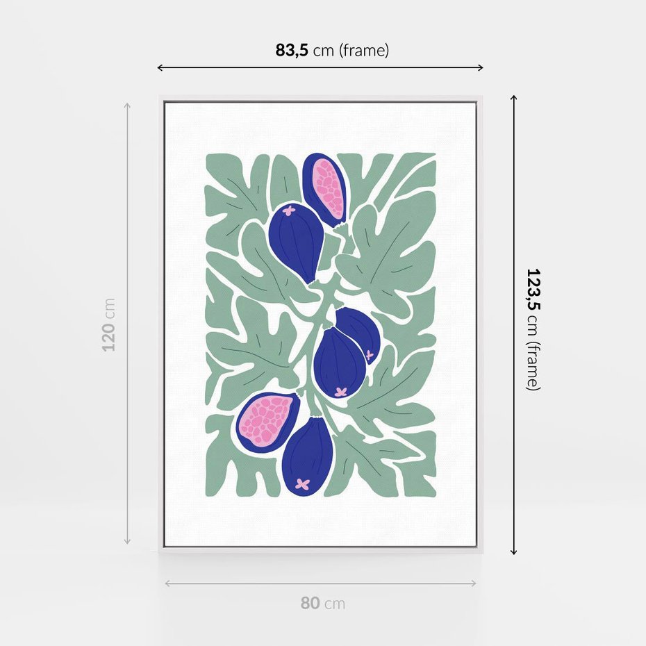 Obraz w ramie 80x120 - Figi Fioletu - figi, sztuka nowoczesna - rama biała