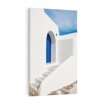 Obraz na płótnie 80x120 - Powitanie Wyspy - Santorini, drzwi