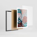 Plakat w ramie 50x70 - Impresje Kształtów - abstrakcyjna kompozycja kwiatowych form, kolor zgaszone - rama czarna