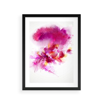 Plakat w ramie 30x40 - Kwiaty abstrakcji - abstrakcja, kwiaty - rama czarna